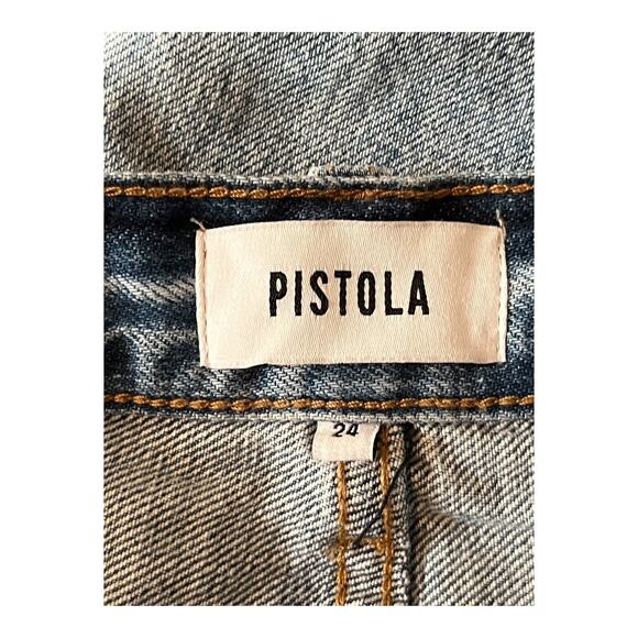 Pistola Jeans Charlie High rise faded and distressed straight leg size 24 - Picture 4 of 6